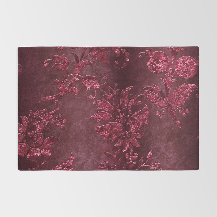 Embossed Claret Velvet 08 Rug Gallery Image 2