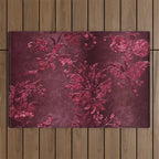 Embossed Claret Velvet 08 Outdoor Rug Gallery Image 1