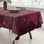 Embossed Claret Velvet 08 Tablecloth Gallery Image 3