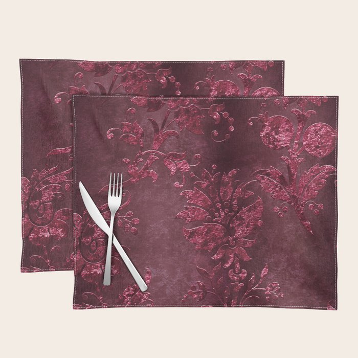 Embossed Claret Velvet 08 Placemat Gallery Image 1
