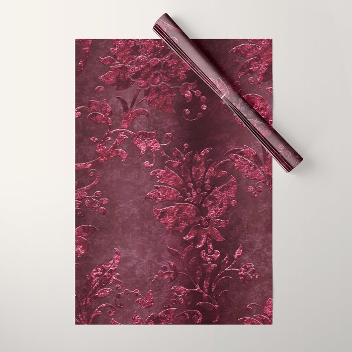 Embossed Claret Velvet 08 Wrapping Paper Gallery Image 1
