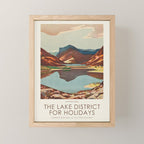 English vintage travel poster - The Lake District for holidays, 1930s Mini Art Print Gallery Image 1