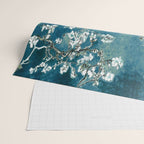 Van Gogh Almond Blossoms : Dark Teal Wrapping Paper Gallery Image 2