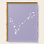 Pisces Zodiac Star Constellation Line Art Pastel Lavender Serving Tray Gallery Image 1