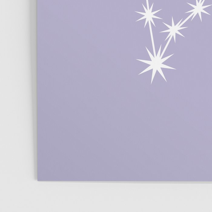 Pisces Zodiac Star Constellation Line Art Pastel Lavender Poster Gallery Image 3
