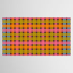 Eclectic and Colorful Woven Stripes Retro Contemporary Pattern in Brown Lime Pink Orange Blue Tablecloth Gallery Image 2