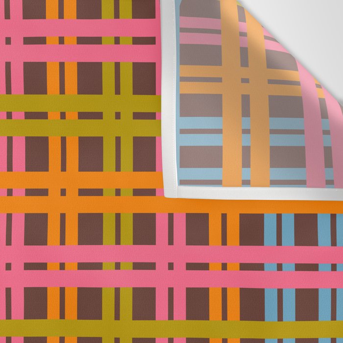 Eclectic and Colorful Woven Stripes Retro Contemporary Pattern in Brown Lime Pink Orange Blue Wall Tapestry Gallery Image 3