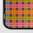 Eclectic and Colorful Woven Stripes Retro Contemporary Pattern in Brown Lime Pink Orange Blue Laptop Sleeve Gallery Image 3