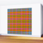 Eclectic and Colorful Woven Stripes Retro Contemporary Pattern in Brown Lime Pink Orange Blue Wall Mural Gallery Image 2
