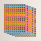 Eclectic and Colorful Woven Stripes Retro Contemporary Pattern in Brown Lime Pink Orange Blue Wrapping Paper Gallery Image 3