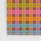 Eclectic and Colorful Woven Stripes Retro Contemporary Pattern in Brown Lime Pink Orange Blue Poster Gallery Image 3
