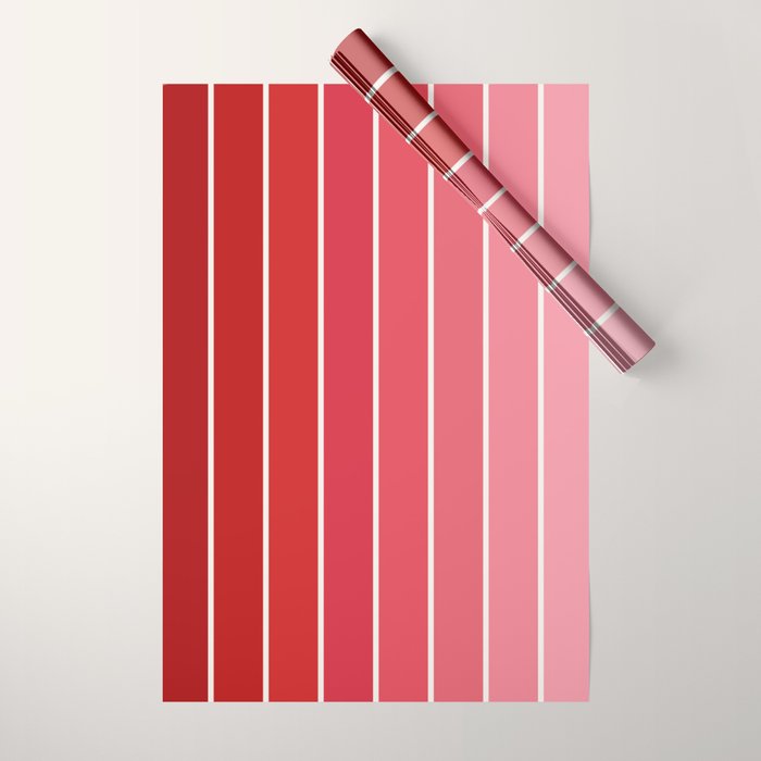 Gradient Arch VI Pink and Red Mid Century Modern Rainbow Wrapping Paper Gallery Image 1