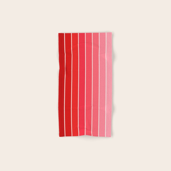 Gradient Arch VI Pink and Red Mid Century Modern Rainbow Bath Towel Gallery Image 1