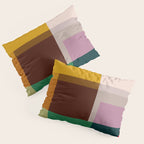 Modern Multicolor Geometric Abstract Art with Overlapping Shapes Pillow Sham Gallery Image 3