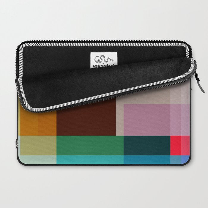Modern Multicolor Geometric Abstract Art with Overlapping Shapes Laptop Sleeve Gallery Image 2