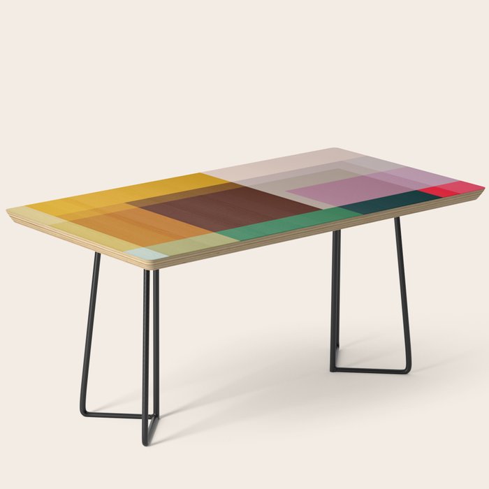 Modern Multicolor Geometric Abstract Art with Overlapping Shapes Coffee Table Gallery Image 1