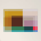 Modern Multicolor Geometric Abstract Art with Overlapping Shapes Welcome Mat Gallery Image 1