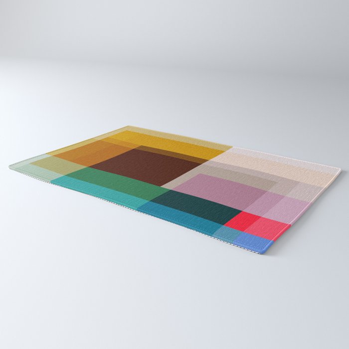 Modern Multicolor Geometric Abstract Art with Overlapping Shapes Rug Gallery Image 3