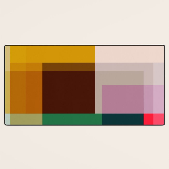 Modern Multicolor Geometric Abstract Art with Overlapping Shapes Desk Mat Gallery Image 3