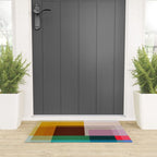 Modern Multicolor Geometric Abstract Art with Overlapping Shapes Welcome Mat Gallery Image 3