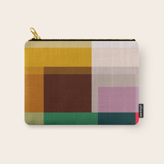 Modern Multicolor Geometric Abstract Art with Overlapping Shapes Carry All Pouch Gallery Image 1