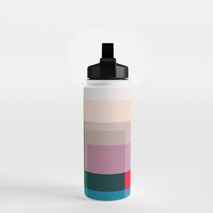 Modern Multicolor Geometric Abstract Art with Overlapping Shapes Water Bottle Gallery Image 2