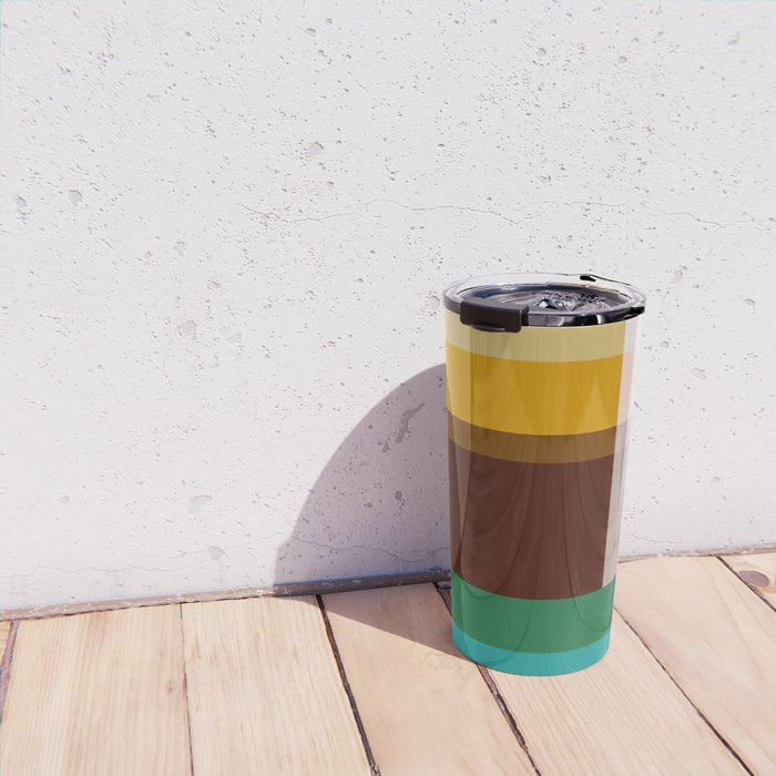 Modern Multicolor Geometric Abstract Art with Overlapping Shapes Travel Mug Gallery Image 4