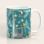 Sloth Hanging in a Teal Forest Coffee Mug Gallery Image 1