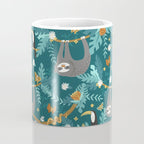 Sloth Hanging in a Teal Forest Coffee Mug Gallery Image 4