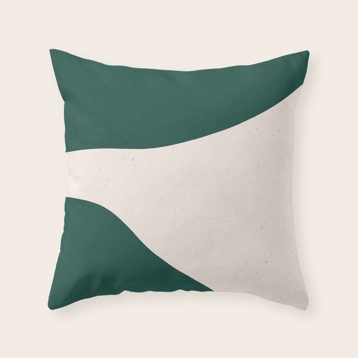 Emerald green abstract art Throw Pillow Gallery Image 6