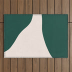 Emerald green abstract art Outdoor Rug Gallery Image 1