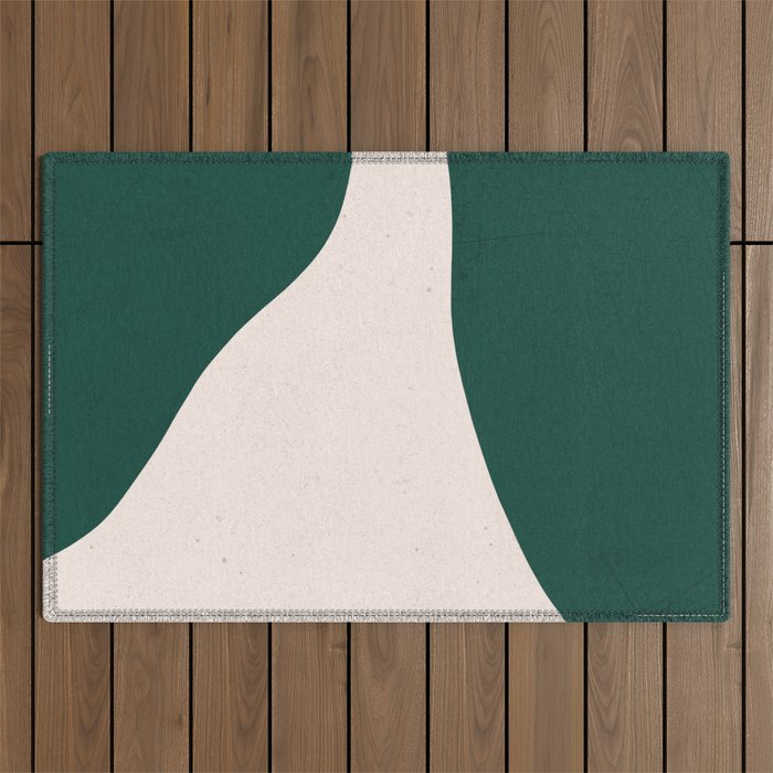 Emerald green abstract art Outdoor Rug Gallery Image 1
