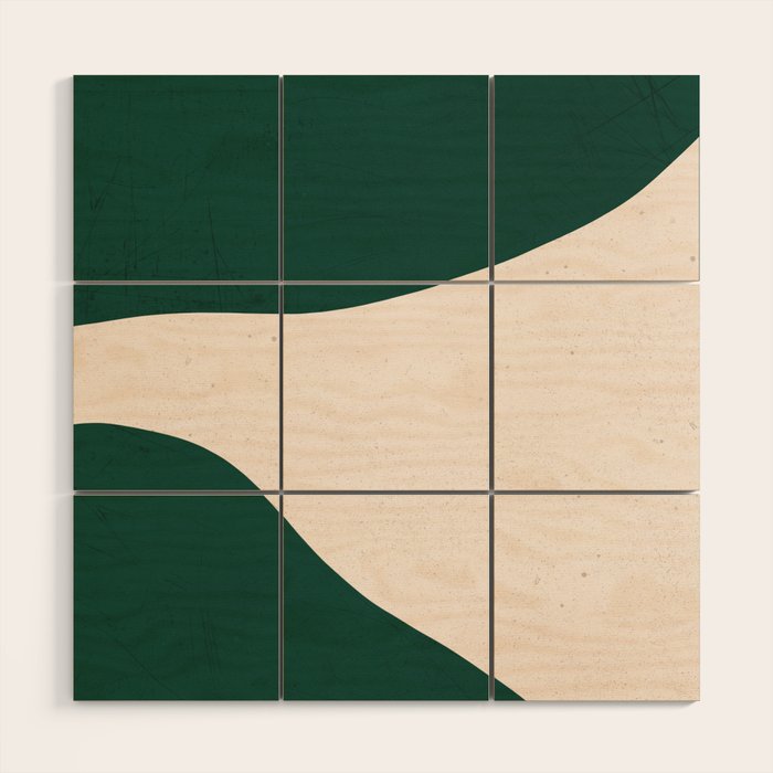 Emerald green abstract art Wood Wall Art Gallery Image 1