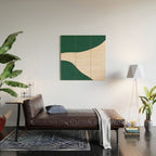 Emerald green abstract art Wood Wall Art Gallery Image 2