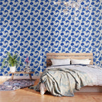 Sleepy Cozy Kitty Cats in Royal Blue & White Wallpaper Gallery Image 3