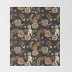 Squirrel flowering dark meadow Throw Blanket Gallery Image 2