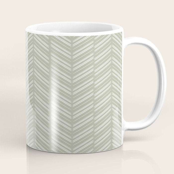 Herringbone (Sage) Coffee Mug Gallery Image 1