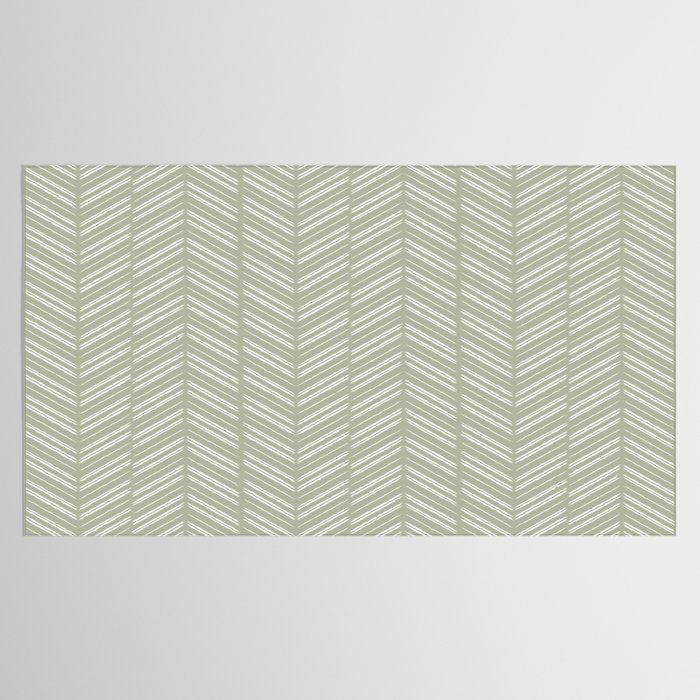 Herringbone (Sage) Tablecloth Gallery Image 2