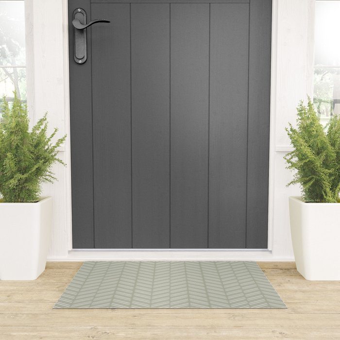 Herringbone (Sage) Welcome Mat Gallery Image 3
