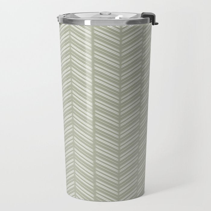 Herringbone (Sage) Travel Mug Gallery Image 2