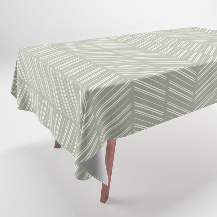 Herringbone (Sage) Tablecloth Gallery Image 1