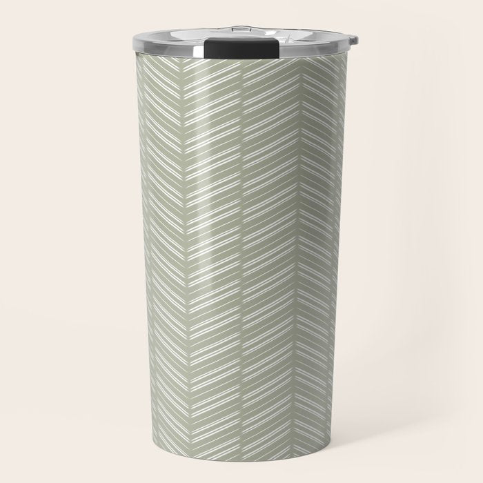 Herringbone (Sage) Travel Mug Gallery Image 1