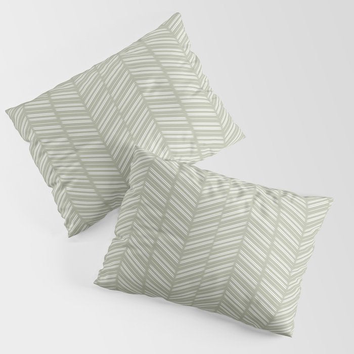 Herringbone (Sage) Pillow Sham Gallery Image 3