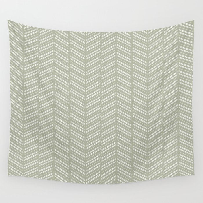 Herringbone (Sage) Wall Tapestry Gallery Image 1