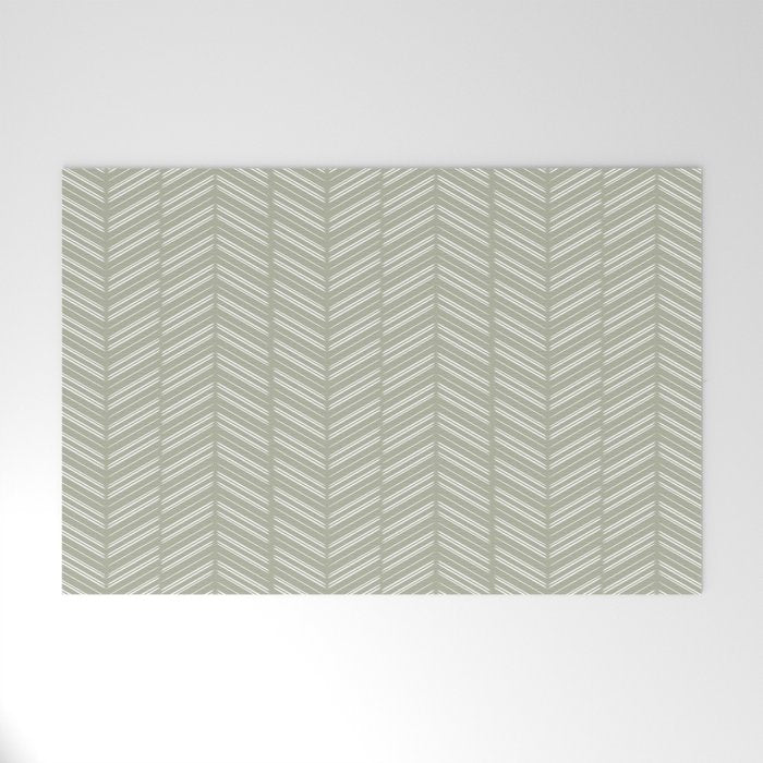 Herringbone (Sage) Welcome Mat Gallery Image 1