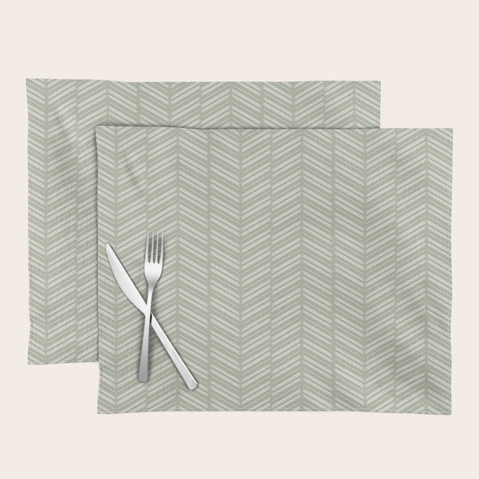 Herringbone (Sage) Placemat Gallery Image 1