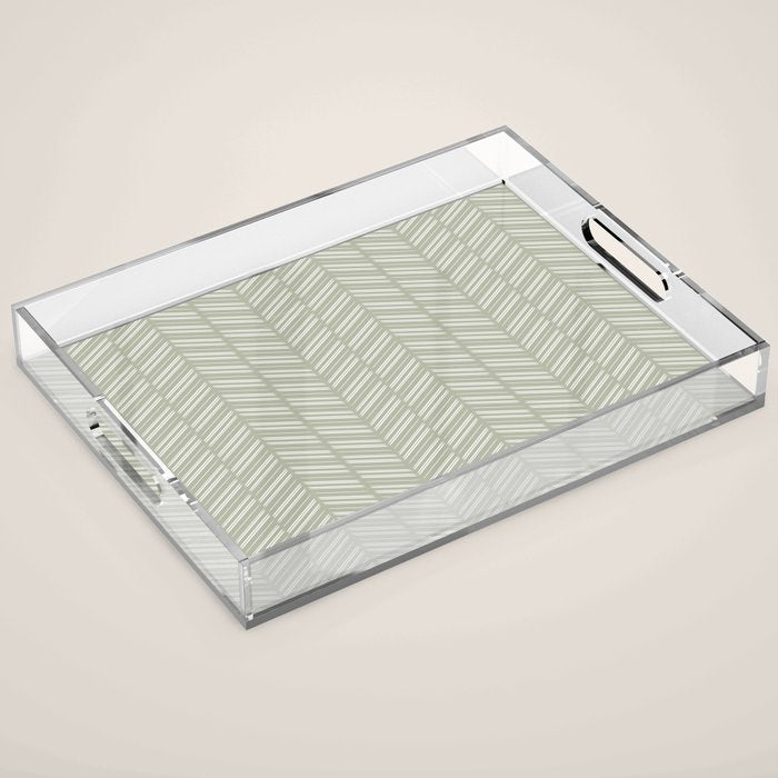 Herringbone (Sage) Acrylic Tray Gallery Image 1