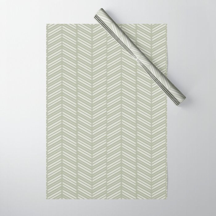 Herringbone (Sage) Wrapping Paper Gallery Image 1