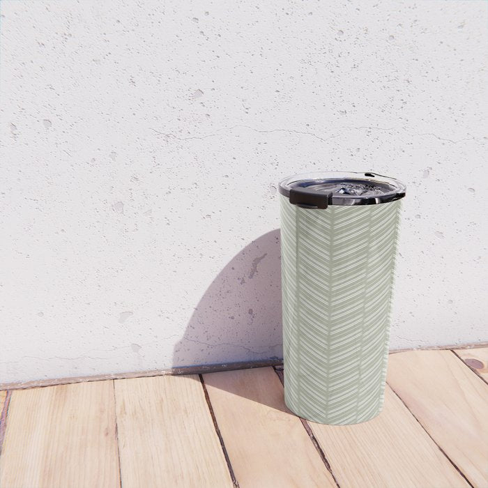 Herringbone (Sage) Travel Mug Gallery Image 4