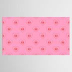 Funny red love heart cartoon pattern Tablecloth Gallery Image 2